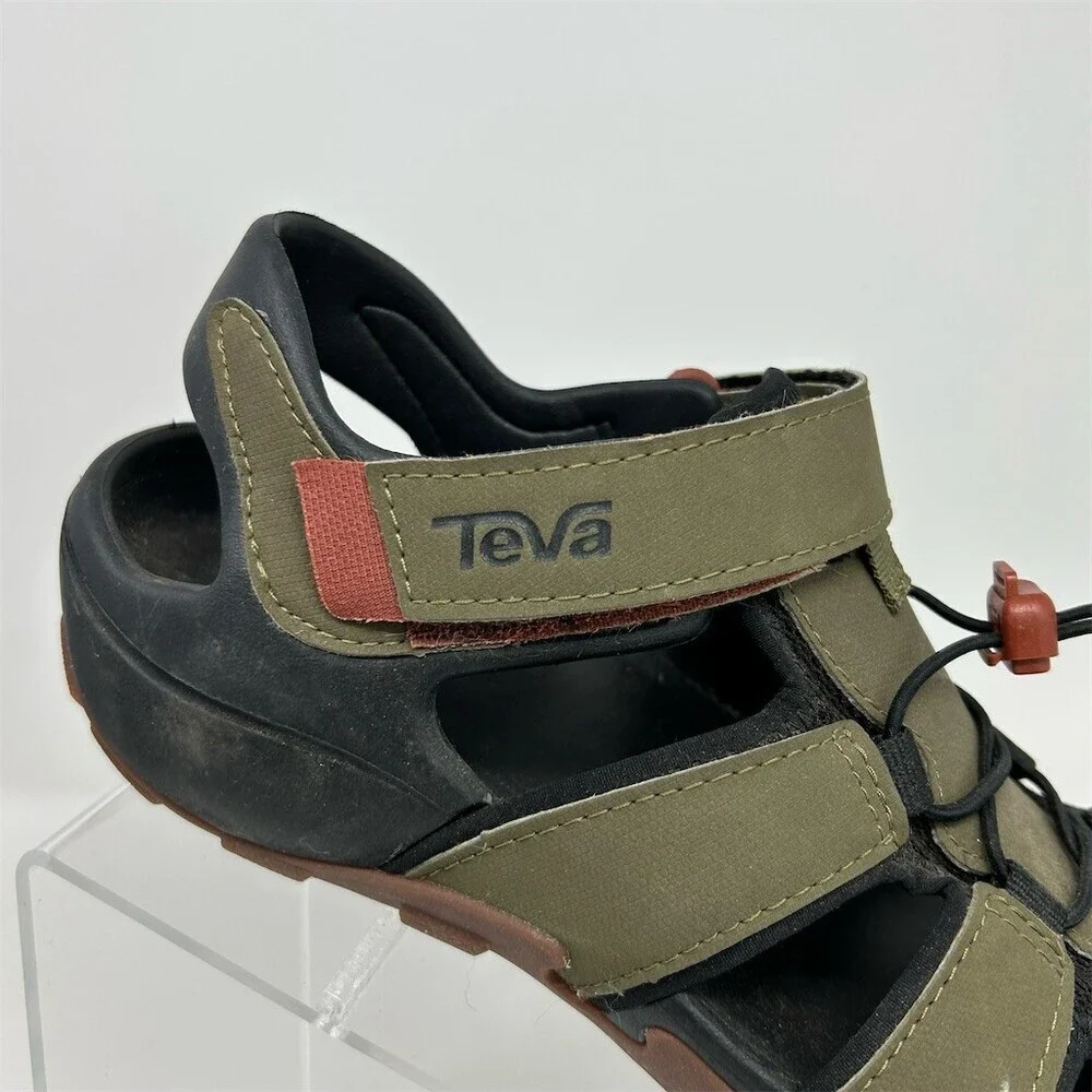 Teva Flintwood Men's Closed-Toe Sport Water Sandals Dark Olive Bungee Size 8